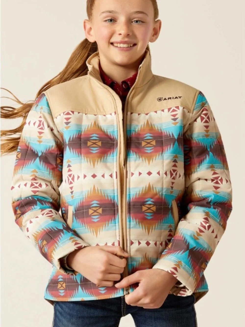 Ariat Girls Crius Insulted Jacket Serrano Southwestern Print L Like-New Aztec